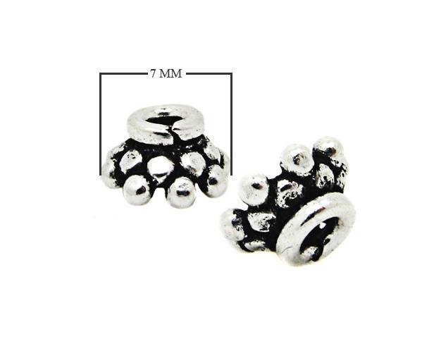 CSF-334-7X4MM Silver Overlay Bead Cap Beads Bali Designs Inc 