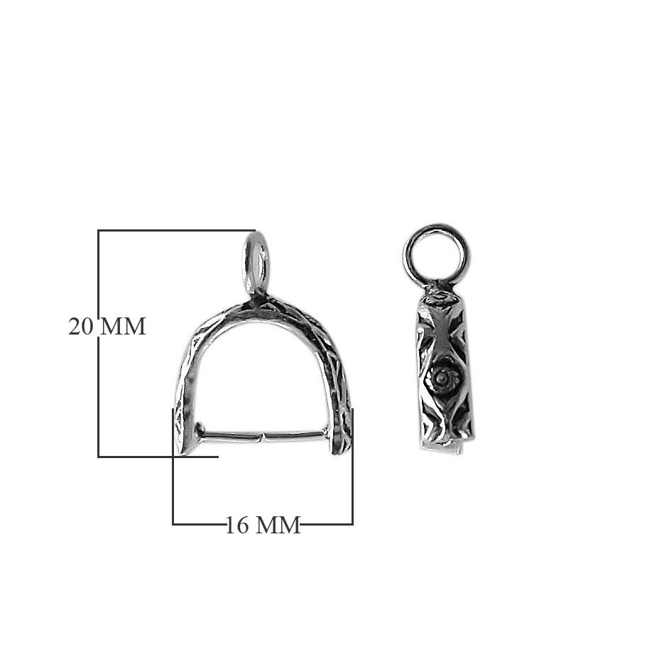 CSF-355 Silver Overlay Pendant Bail Beads Bali Designs Inc 