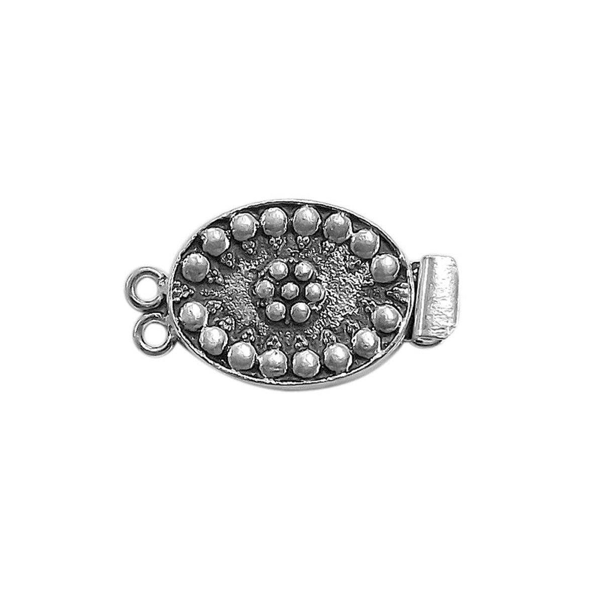 CSF-359 Silver Overlay Multi Strand Clasp With 2 Hole Beads Bali Designs Inc 