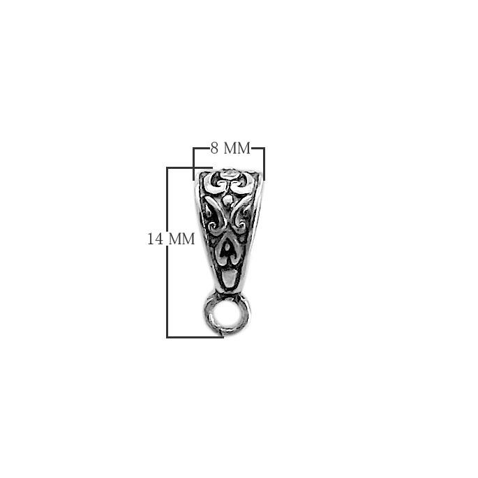 CSF-363 Silver Overlay Pendant Bail Beads Bali Designs Inc 