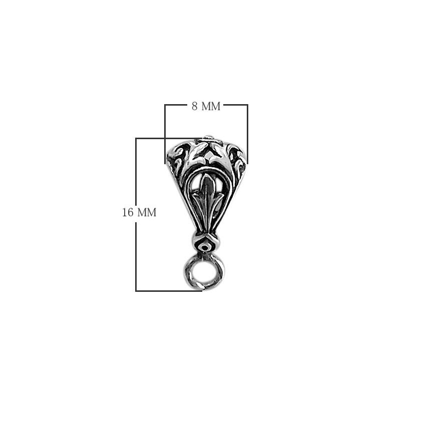 CSF-367 Silver Overlay Pendant Bail Beads Bali Designs Inc 