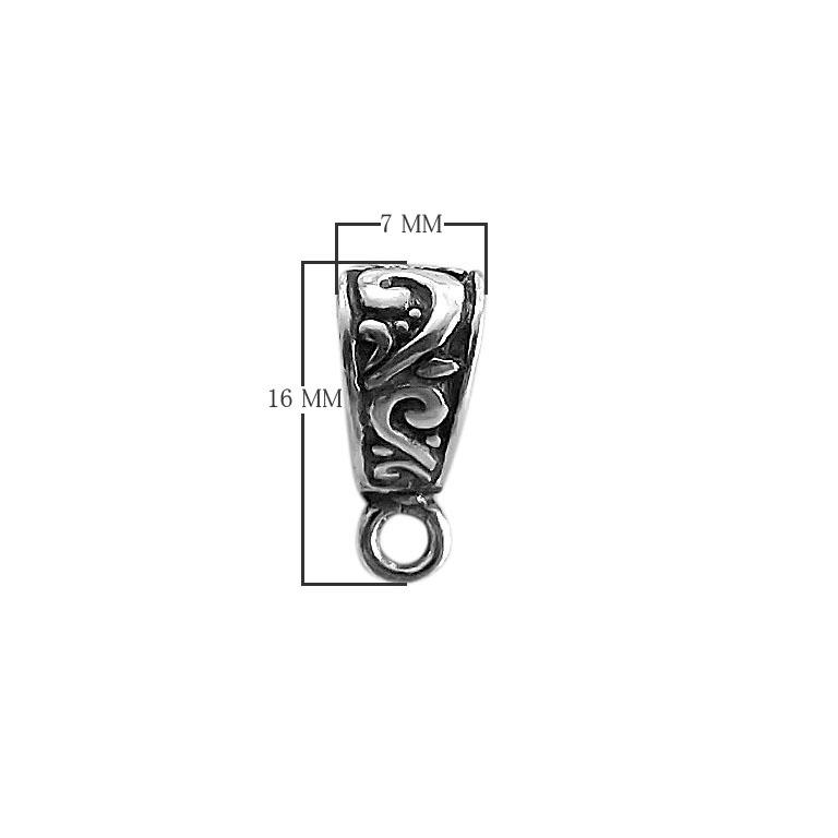 CSF-368 Silver Overlay Pendant Bail Beads Bali Designs Inc 
