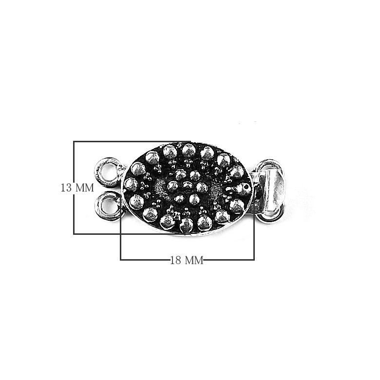 CSF-379 Silver Overlay Multi Strand Clasp With 2 Hole Beads Bali Designs Inc 