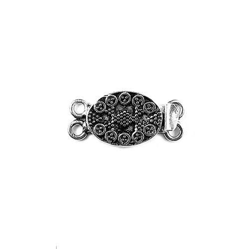 CSF-380 Silver Overlay Multi Strand Clasp With 2 Hole Beads Bali Designs Inc 