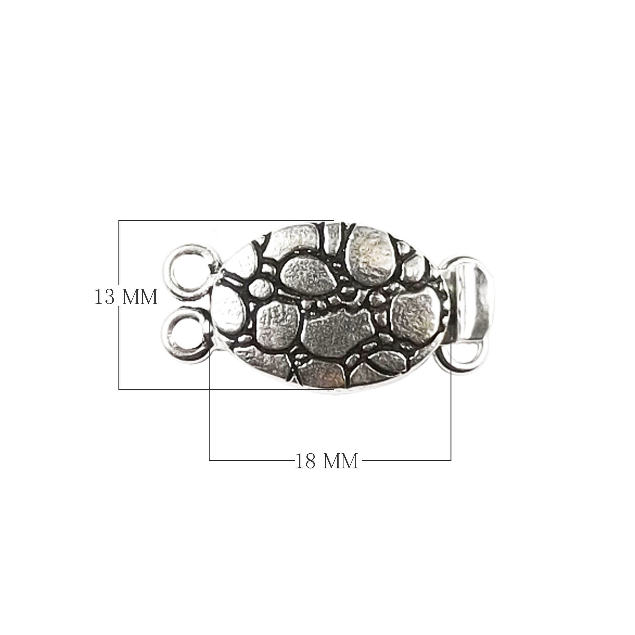 CSF-381 Silver Overlay Multi Strand Clasp With 2 Hole Beads Bali Designs Inc 