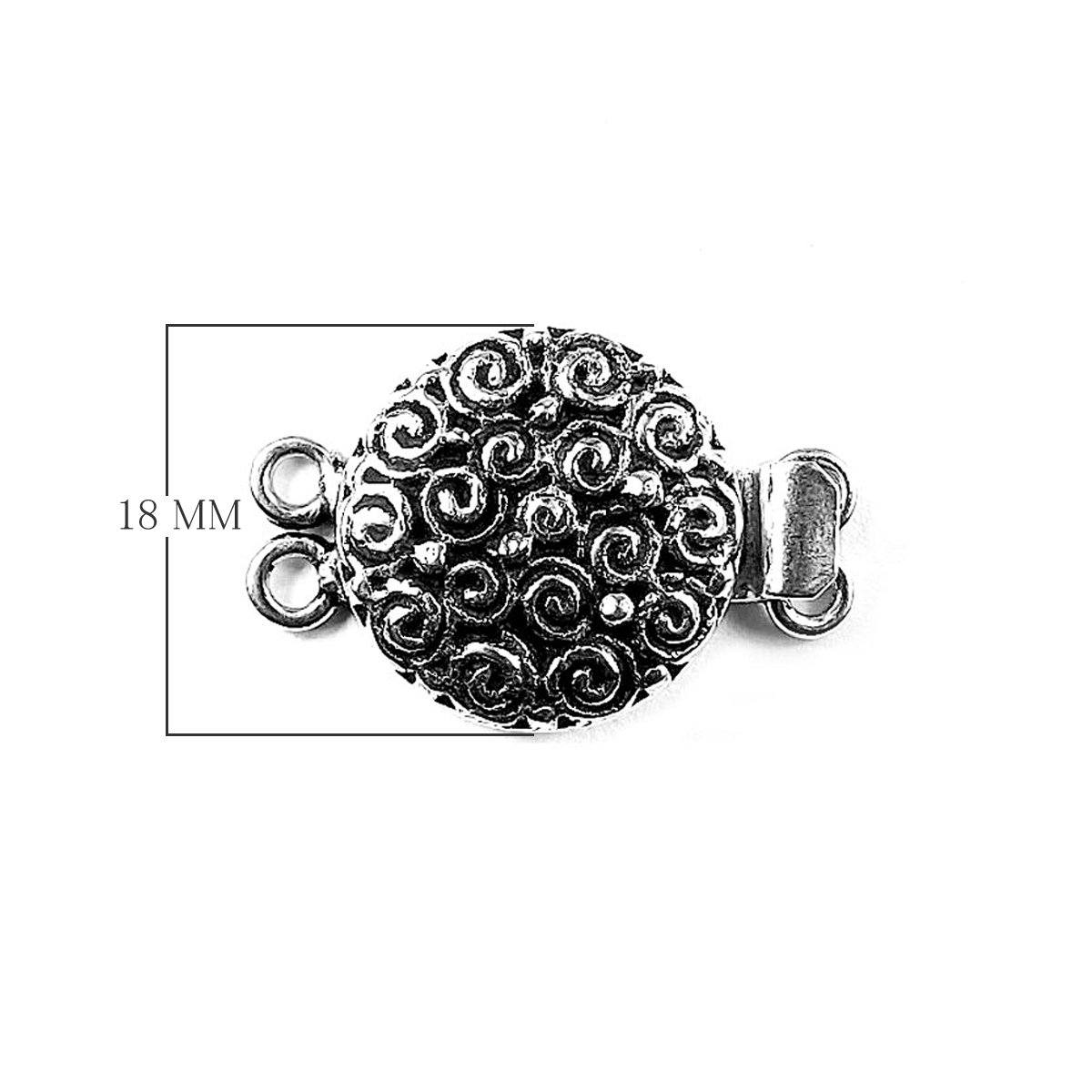 CSF-382 Silver Overlay Multi Strand Clasp With 2 Hole Beads Bali Designs Inc 