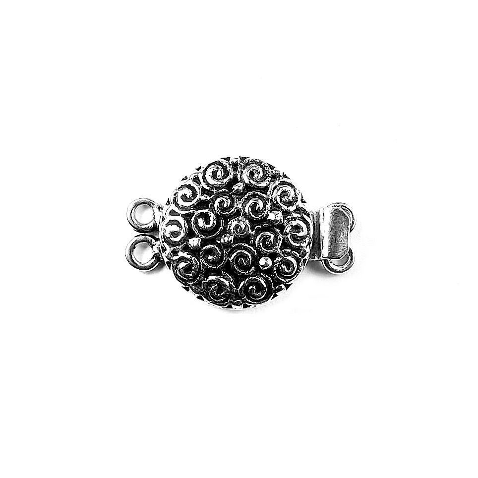 CSF-382 Silver Overlay Multi Strand Clasp With 2 Hole Beads Bali Designs Inc 