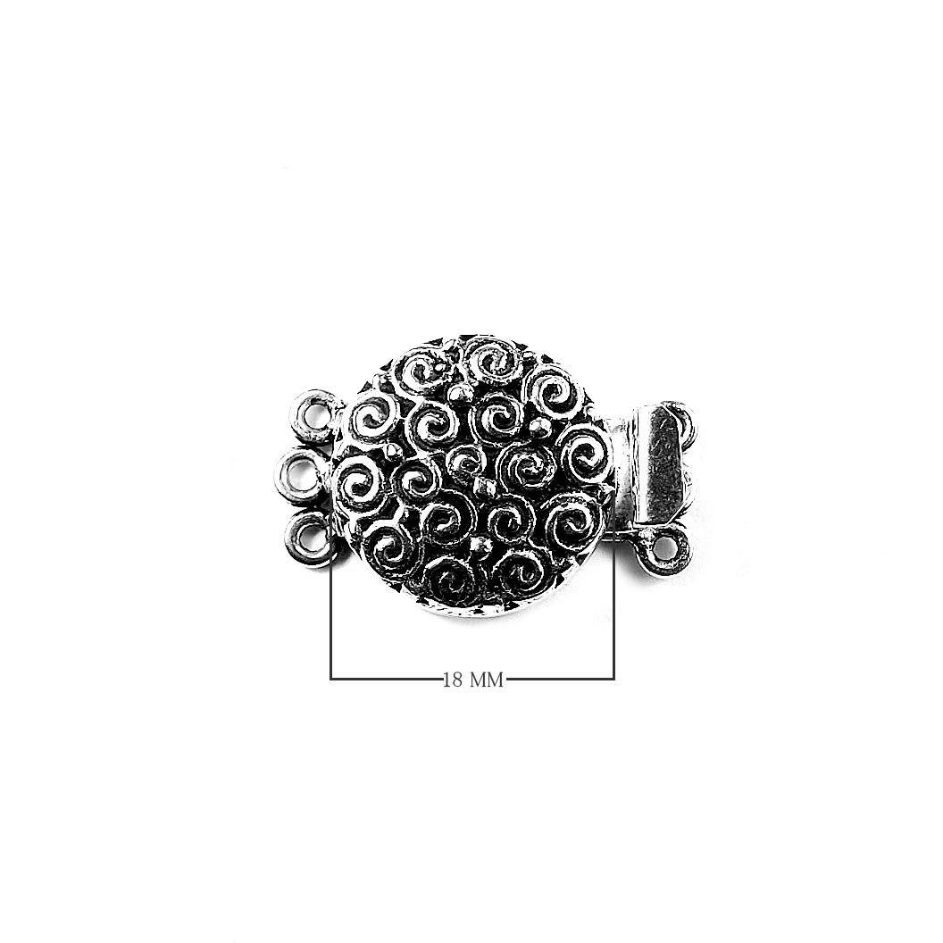 CSF-387 Silver Overlay Multi Strand Clasp With 3 Hole Beads Bali Designs Inc 
