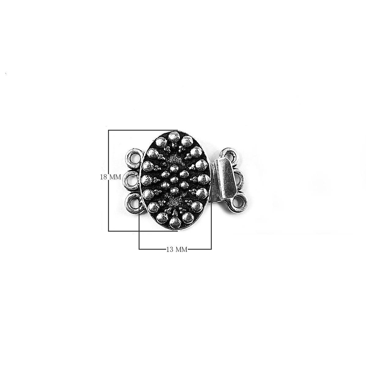 CSF-388 Silver Overlay Multi Strand Clasp With 3 Hole Beads Bali Designs Inc 