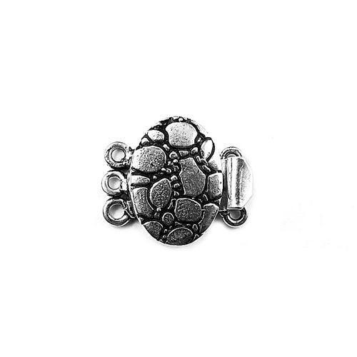 CSF-389 Silver Overlay Multi Strand Clasp With 3 Hole Beads Bali Designs Inc 