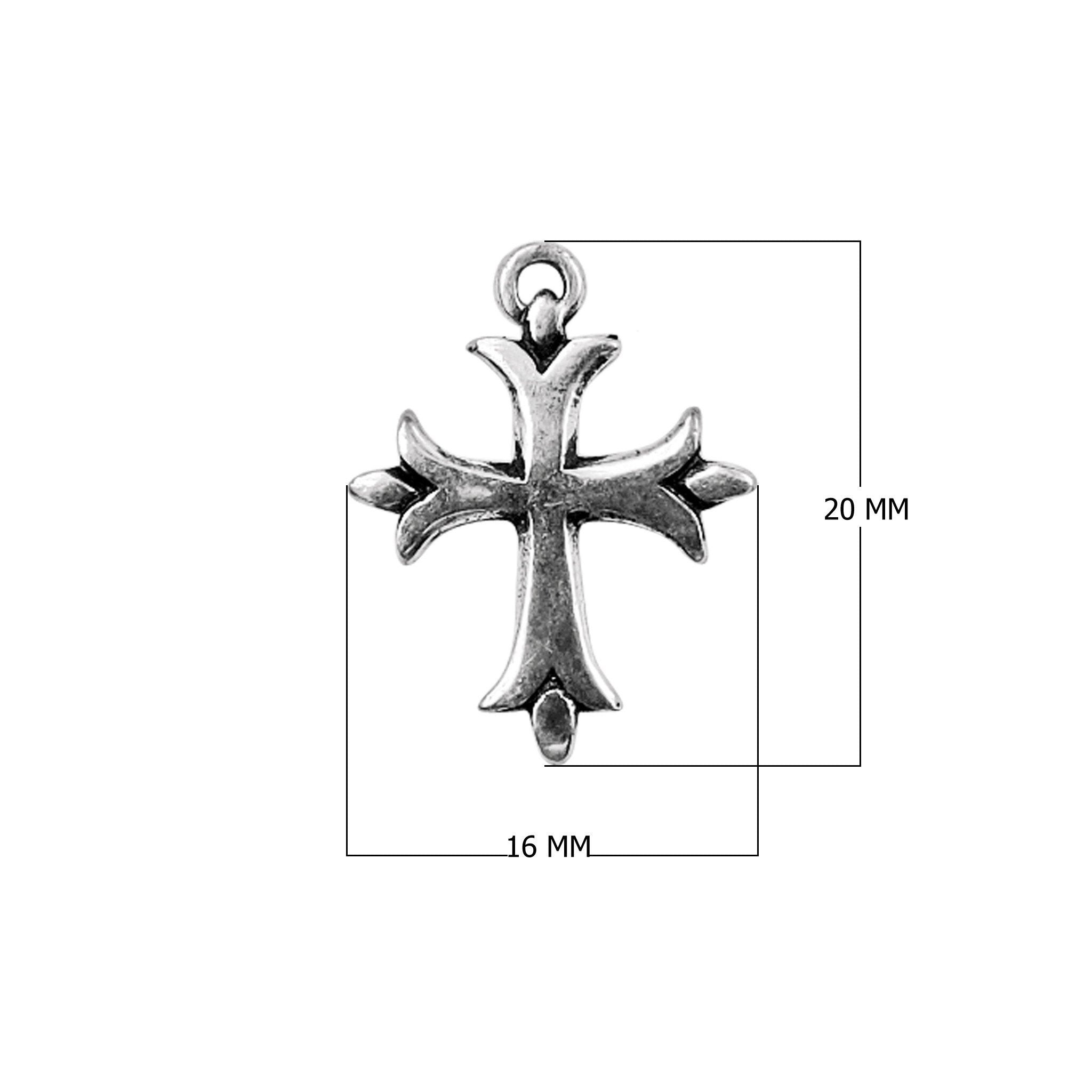 CSF-405 Silver Overlay Beautiful Cross Charm Beads Bali Designs Inc 