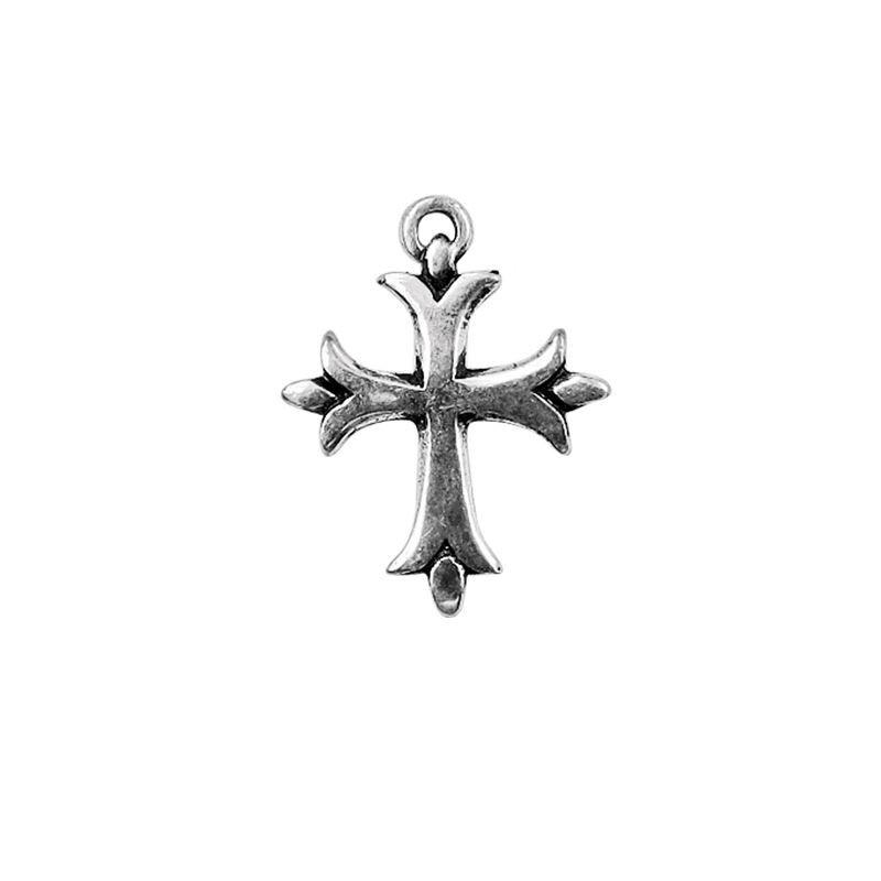 Silver Overlay Over Copper cross pendant handcrafted in India with antique oxidized finish.