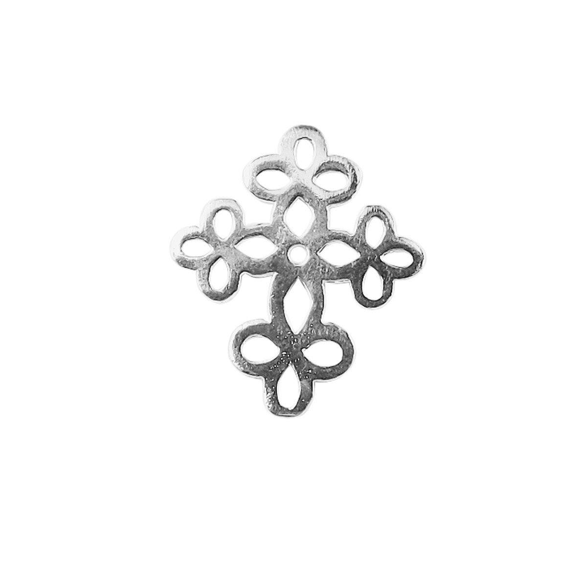 CSF-409 Silver Overlay Beautiful And Dainty Cross Charm Beads Bali Designs Inc 
