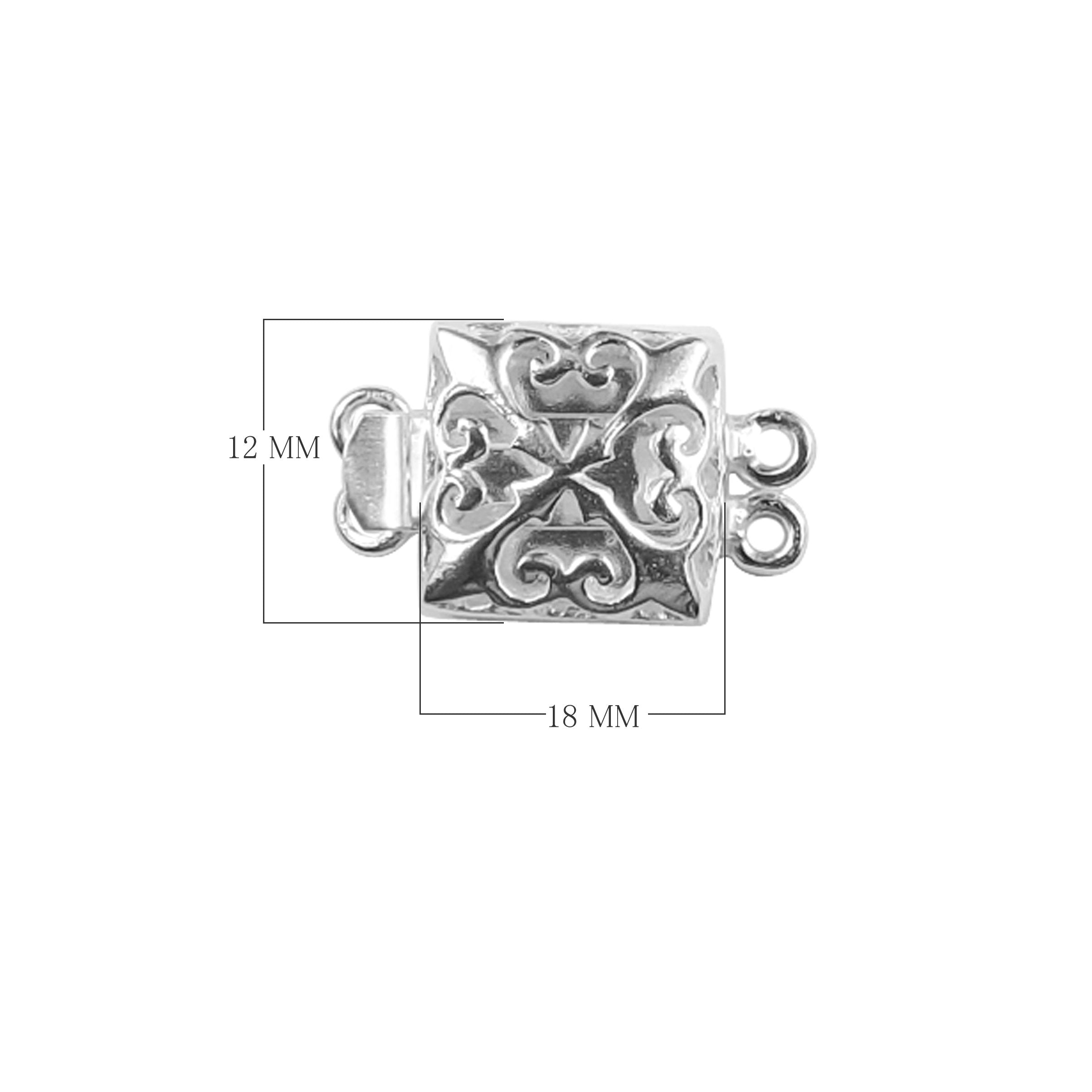 CSF-418 Silver Overlay Multi Strand Clasp With 2 Hole Beads Bali Designs Inc 