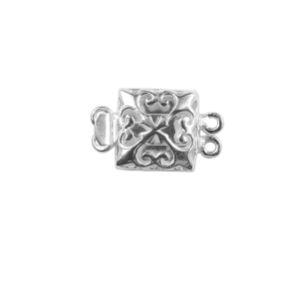 CSF-418 Silver Overlay Multi Strand Clasp With 2 Hole Beads Bali Designs Inc 
