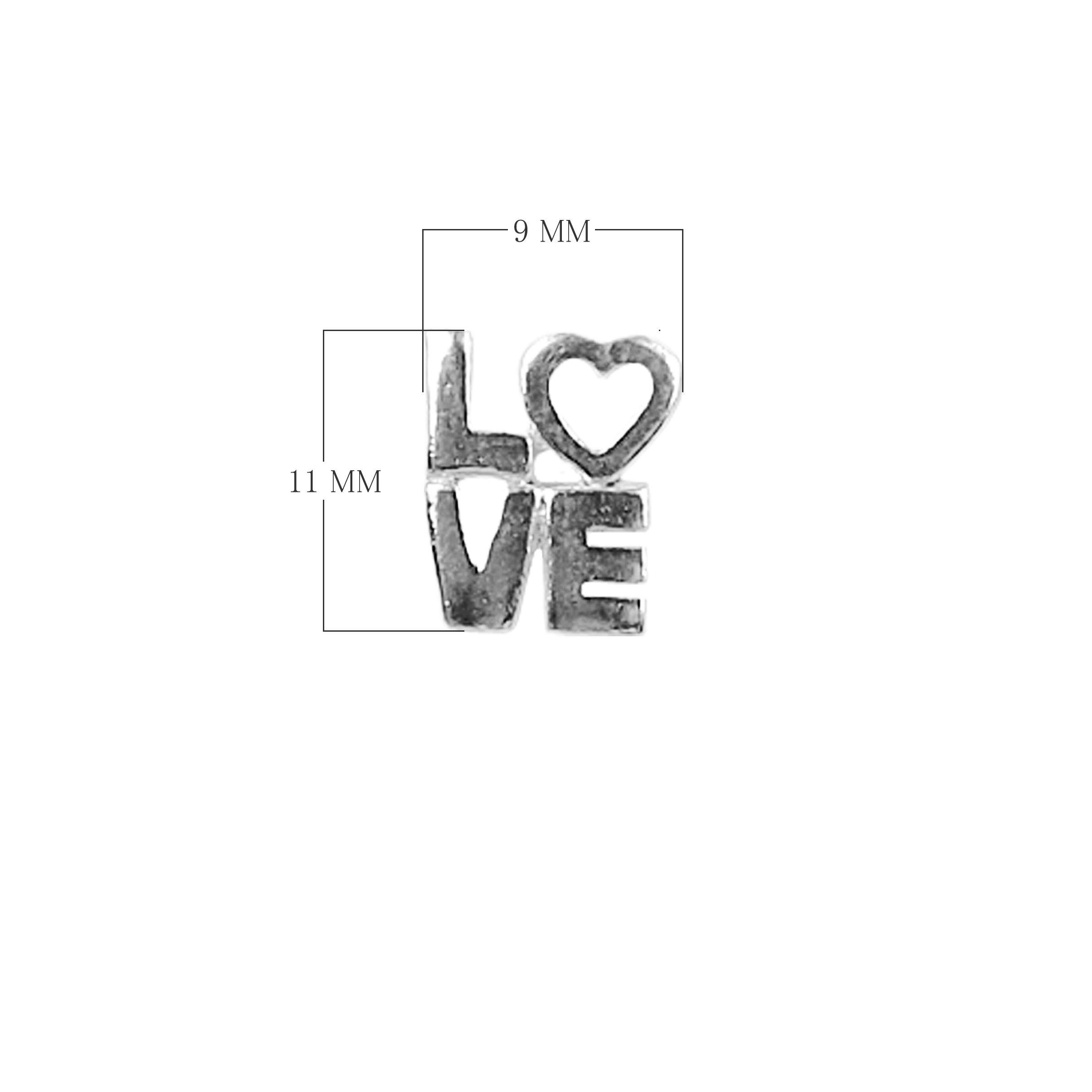 CSF-423 Silver Overlay Love Word Charm Beads Bali Designs Inc 