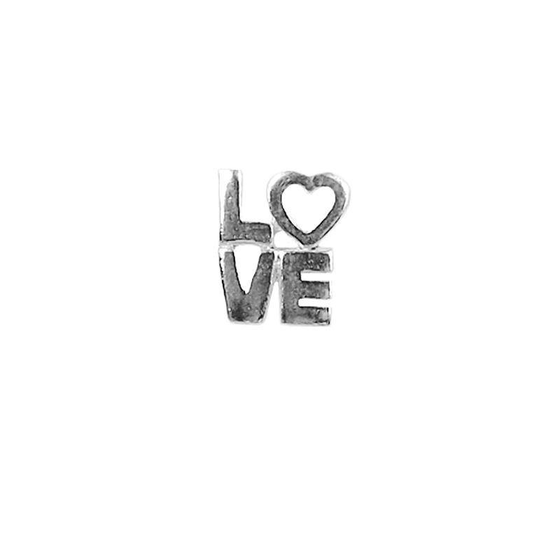 CSF-423 Silver Overlay Love Word Charm Beads Bali Designs Inc 