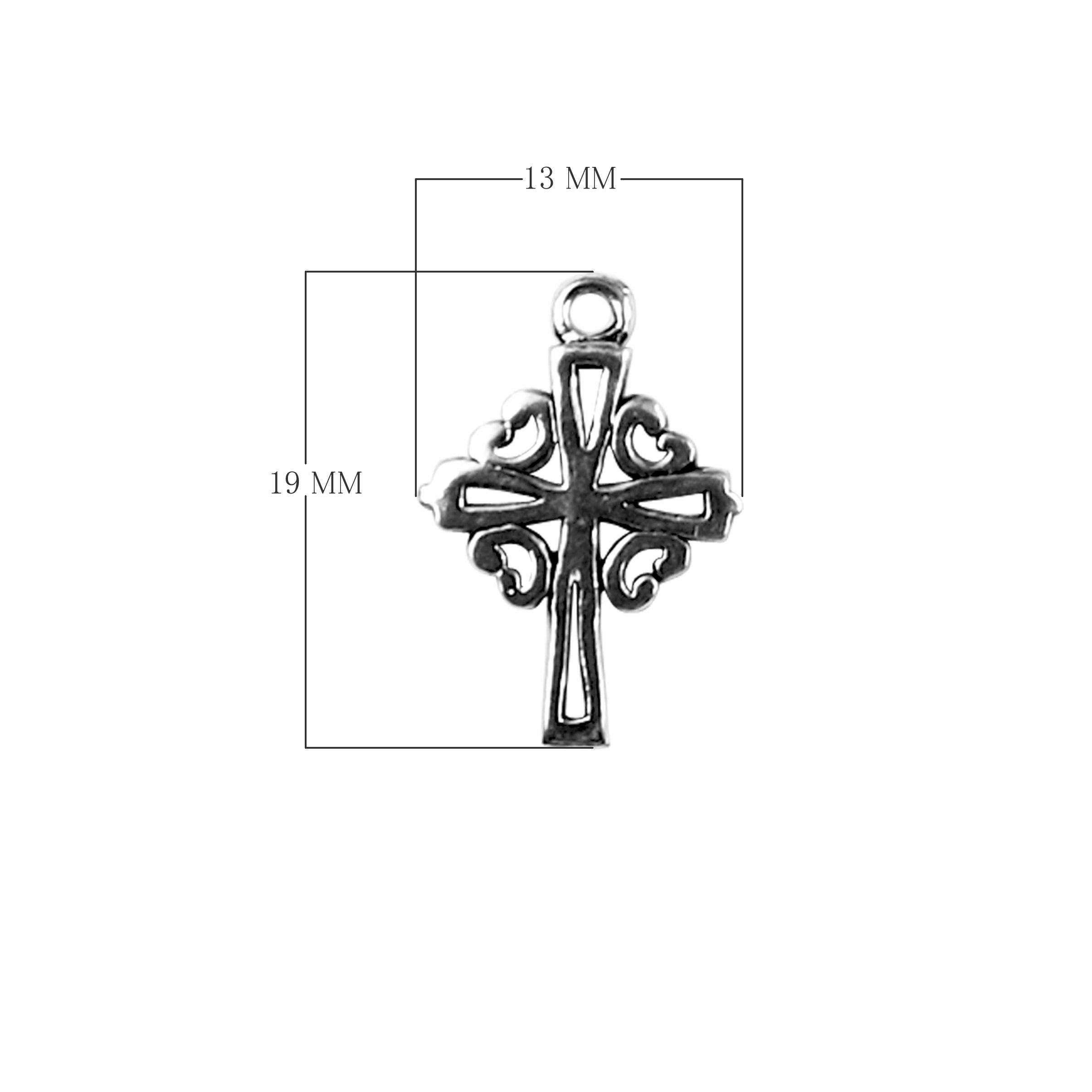 CSF-426 Silver Overlay Cross Charm Beads Bali Designs Inc 