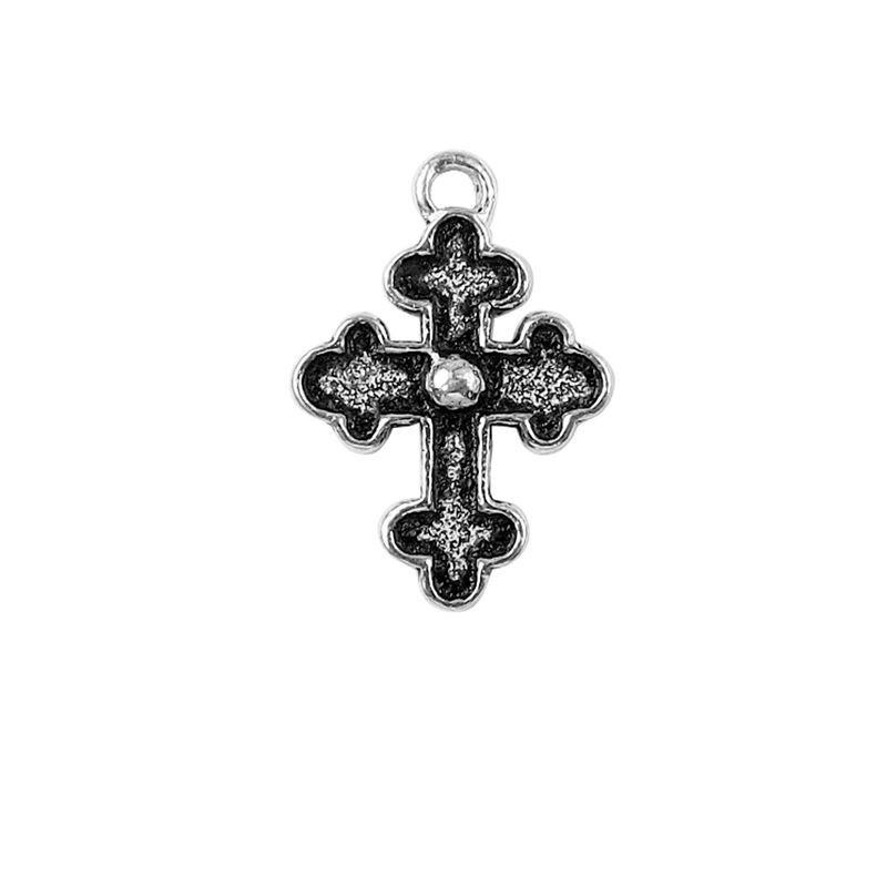 CSF-429 Silver Overlay Cross Charm Beads Bali Designs Inc 