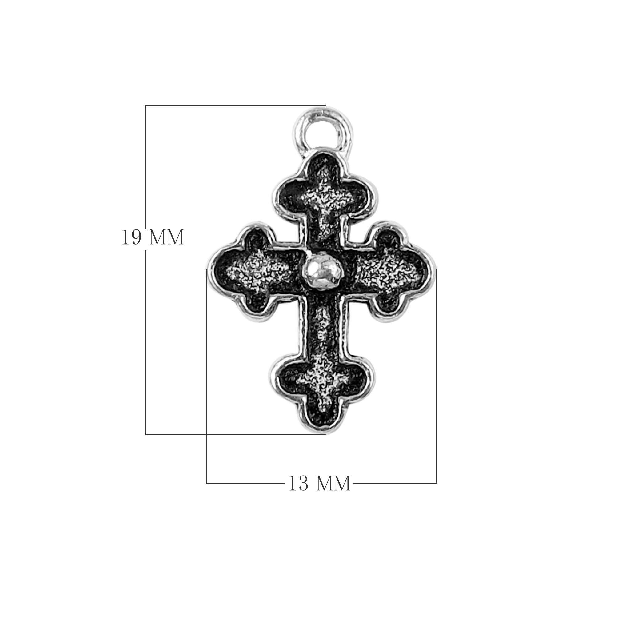 CSF-429 Silver Overlay Cross Charm Beads Bali Designs Inc 