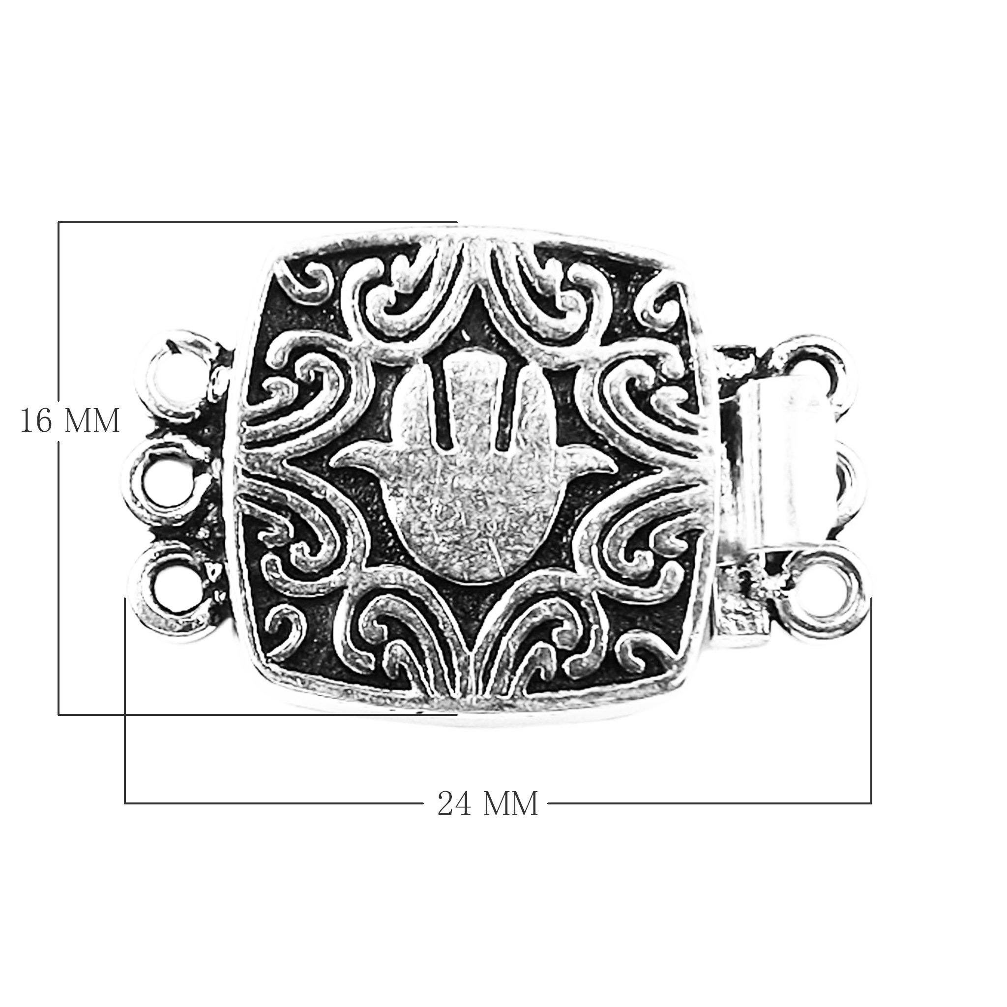 CSF-441 Silver Overlay Multi Strand Clasp With 3 Holes Beads Bali Designs Inc 