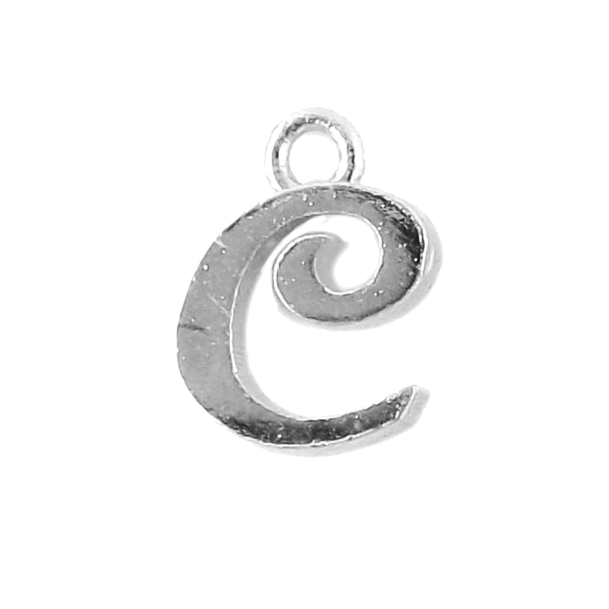 CSF-475 Silver Overlay Alphabet 'C' Charm Beads Bali Designs Inc 