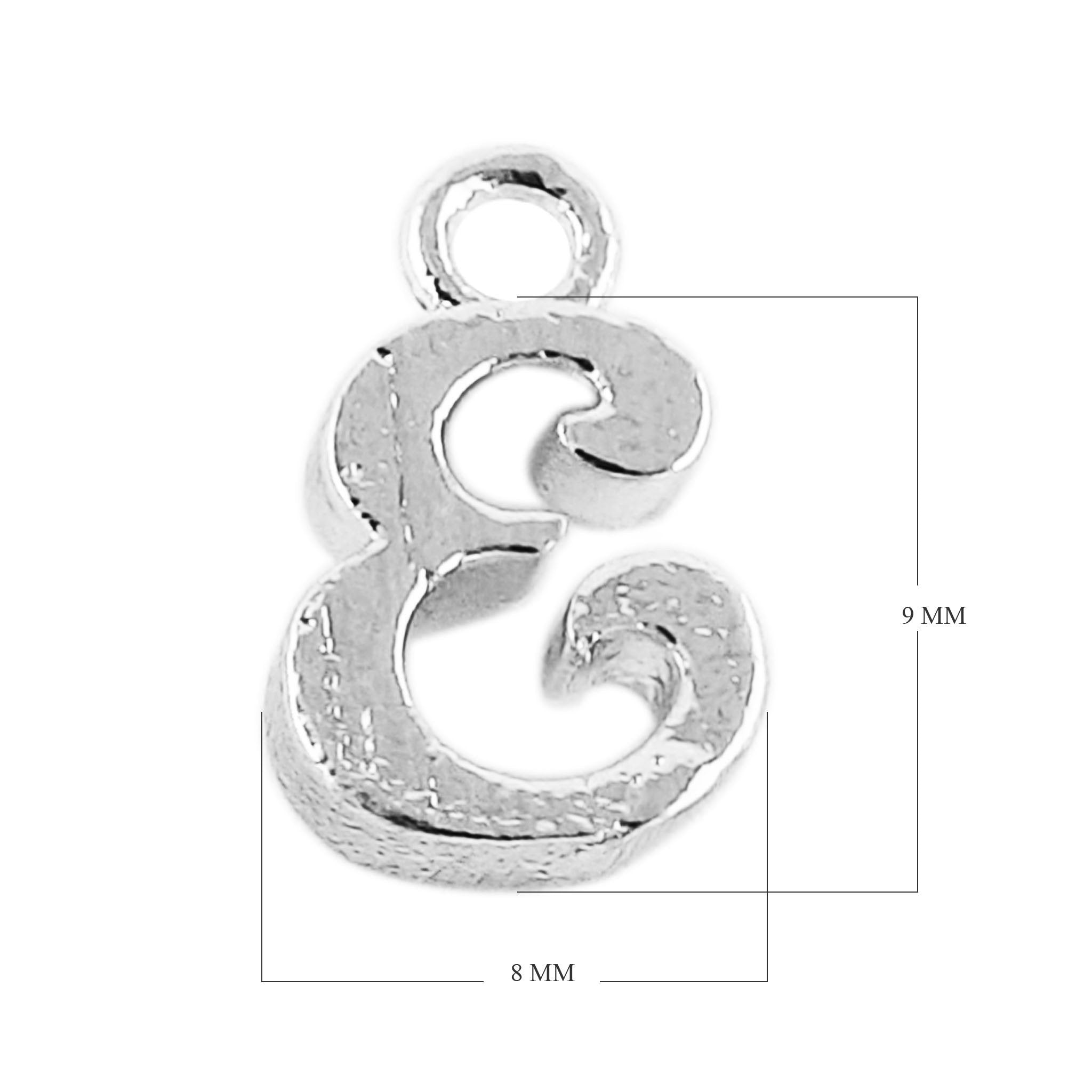 CSF-477 Silver Overlay Alphabet 'E' Charm Beads Bali Designs Inc 