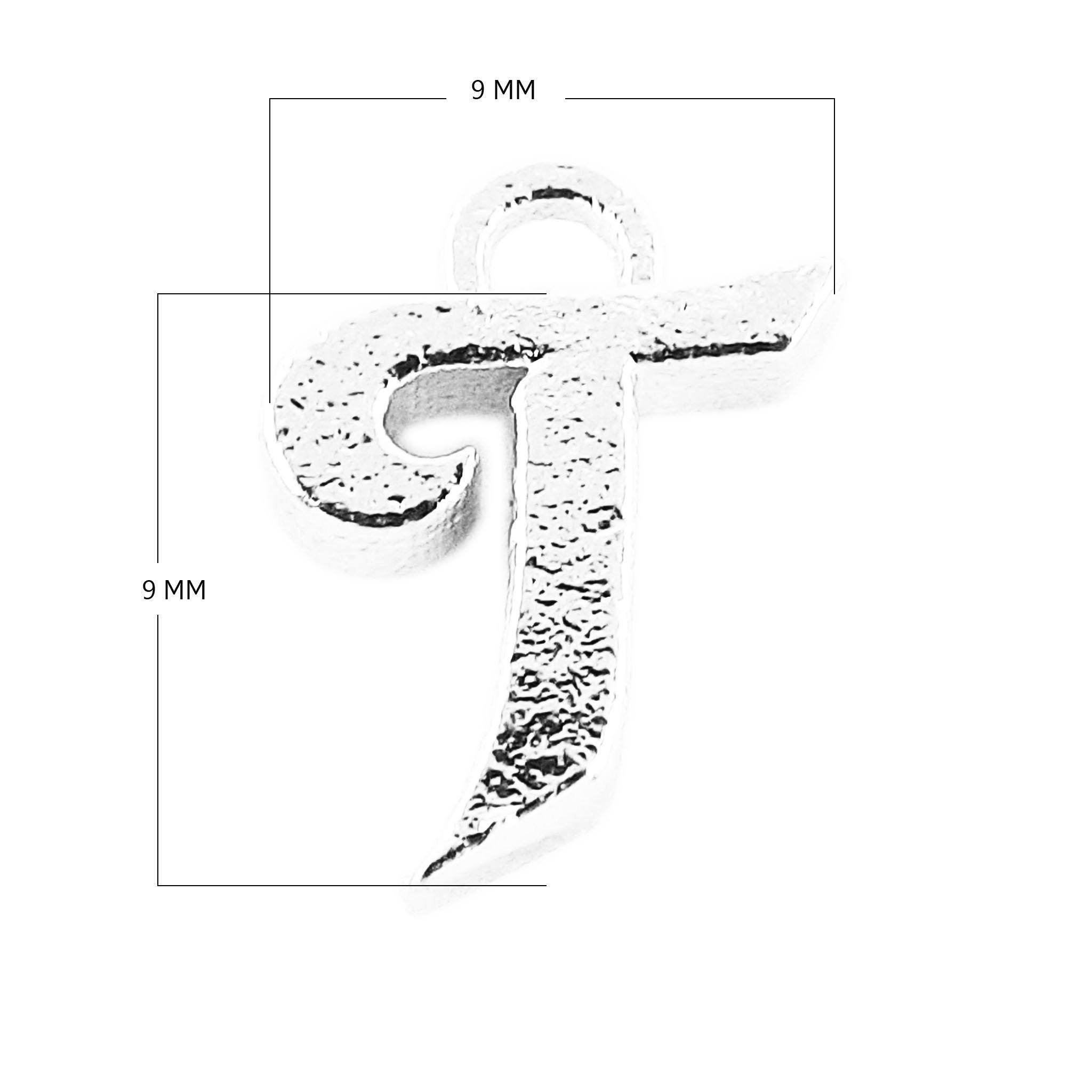 CSF-492 Silver Overlay Alphabet 'T' Charm Beads Bali Designs Inc 