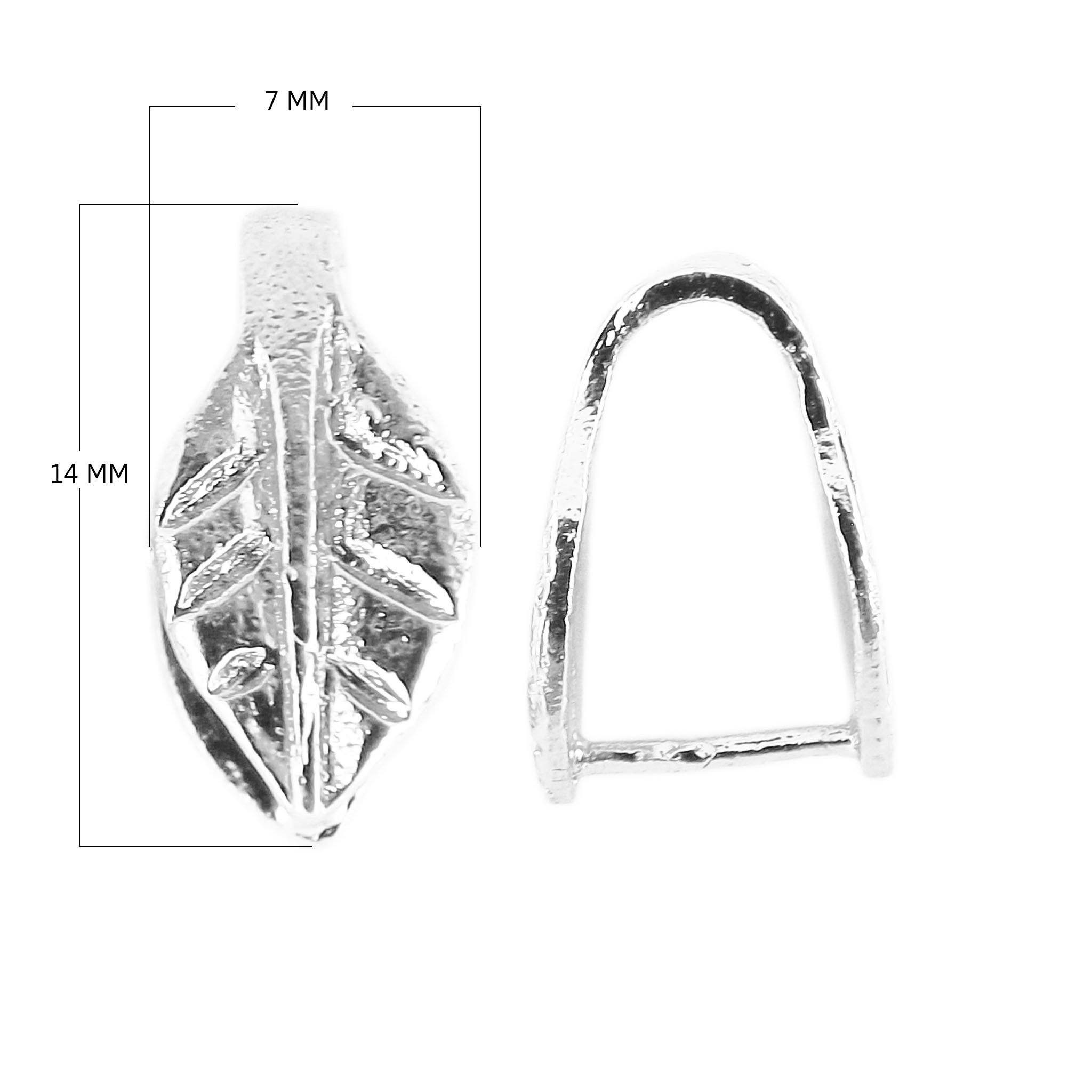 CSF-500 Silver Overlay Leaf Designer Pendant Bail Beads Bali Designs Inc 
