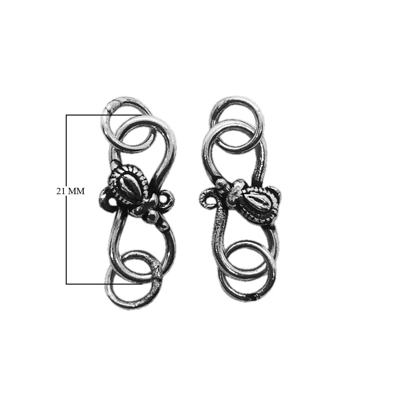 CSF-527 Silver Overlay ''S'' Hook Beads Bali Designs Inc 