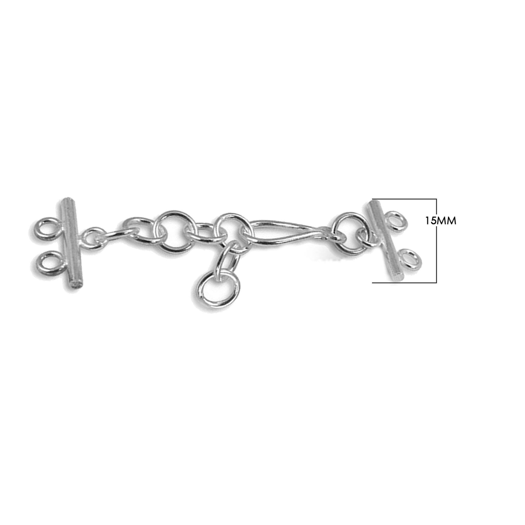 CSS-156-2H Sterling Silver Multi Strand Clasp With 2 Hole Beads Bali Designs Inc 