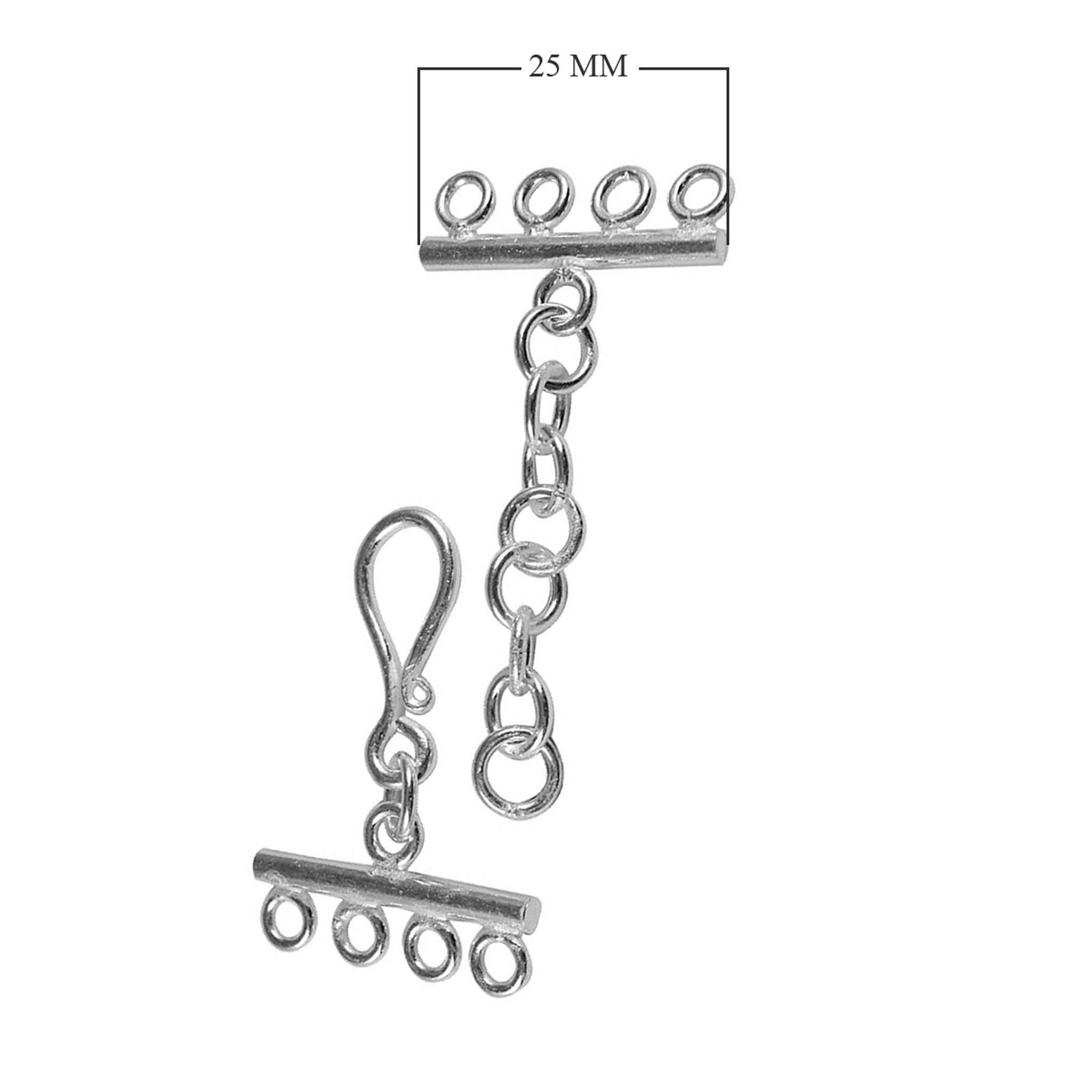 CSS-156-4H Sterling Silver Multi Strand Clasp With 4 Holes Beads Bali Designs Inc 
