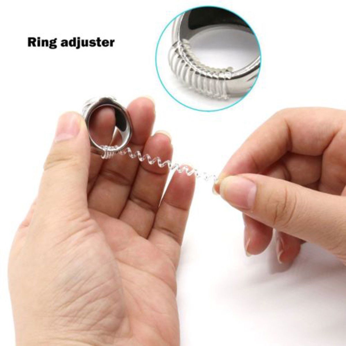 ES-104 12pcs Ring Size Adjuster Plastic Guard Tightener Reducer Resizing Tools Beads Bali Designs Inc 