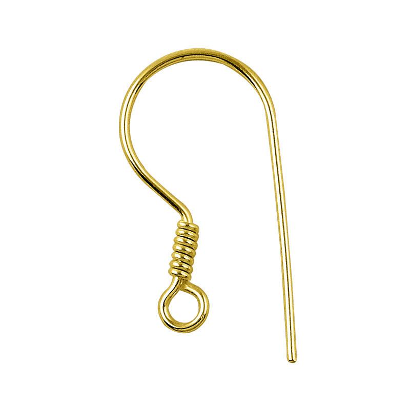 Elegant 18K Gold Overlay India Coil Earwire For Earrings With Polished Finish Handcrafted In India
