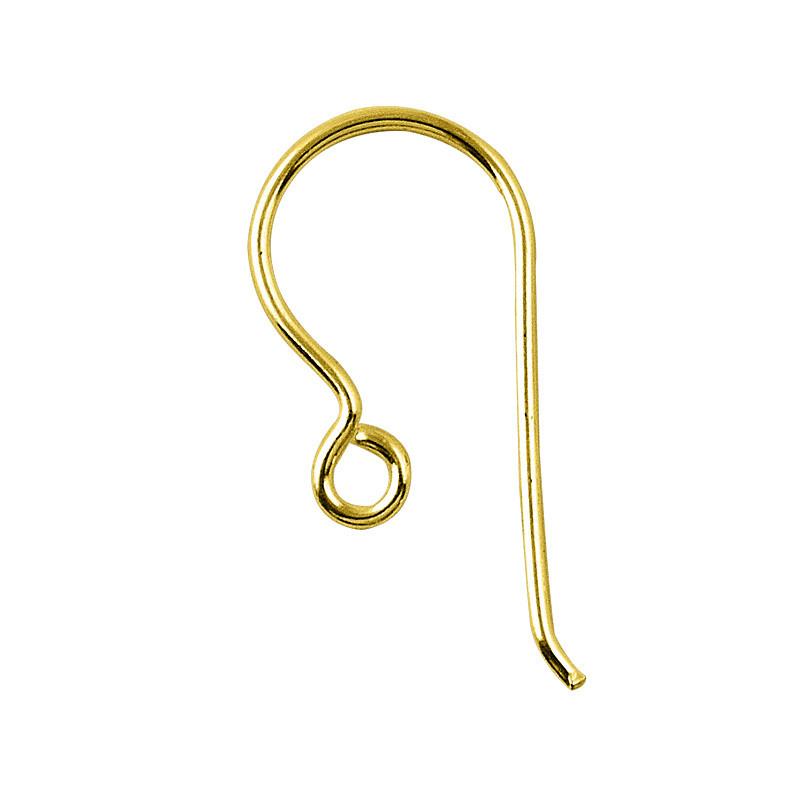 Elegant 18K Gold Overlay India Hook Earwire For Earrings With Smooth Polished Finish Handcrafted In India