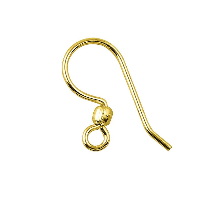 Elegant 18K Gold Overlay India Bead Earwire For Earrings With Polished Finish Handcrafted In India