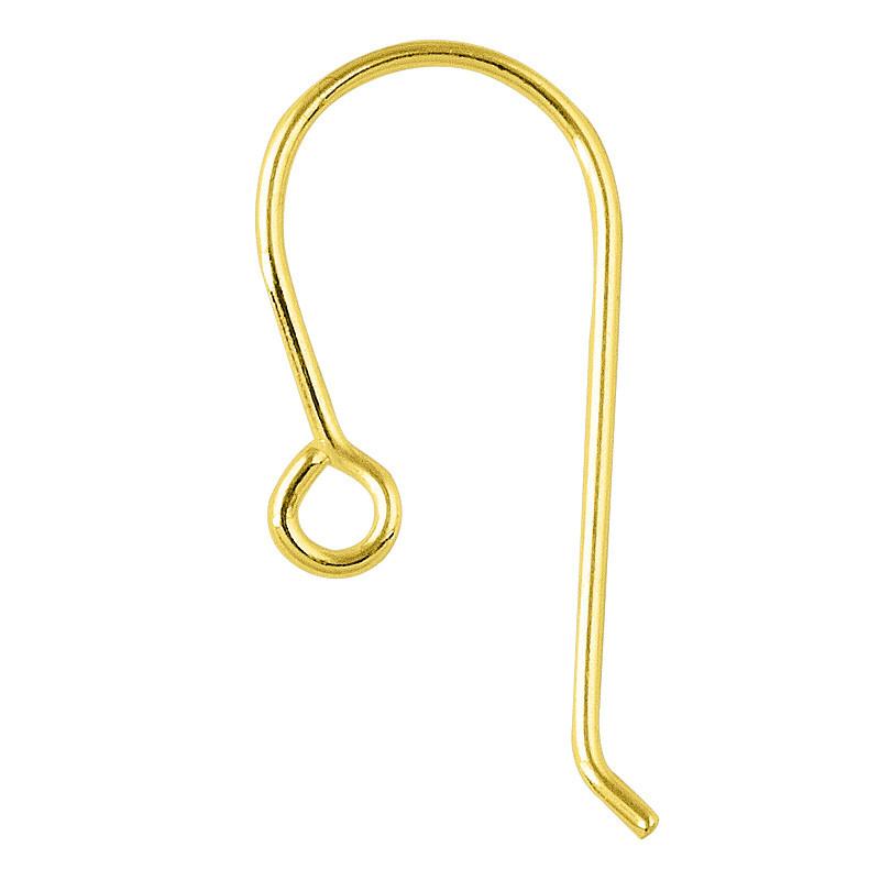 Elegant 18K Gold Overlay India Smooth Hook Earwire For Earrings With Polished Finish Handcrafted In India