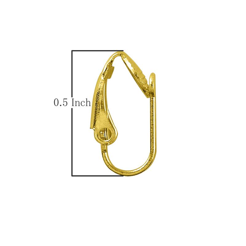 Elegant 18K Gold Overlay India Clip Leverback Earwire For Earrings With Polished Finish Handcrafted In India