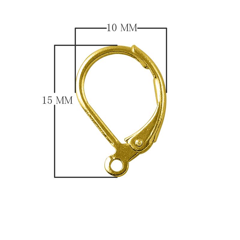Elegant 18K Gold Overlay India Leverback Hoop Earwire For Earrings With Polished Finish Handcrafted In India
