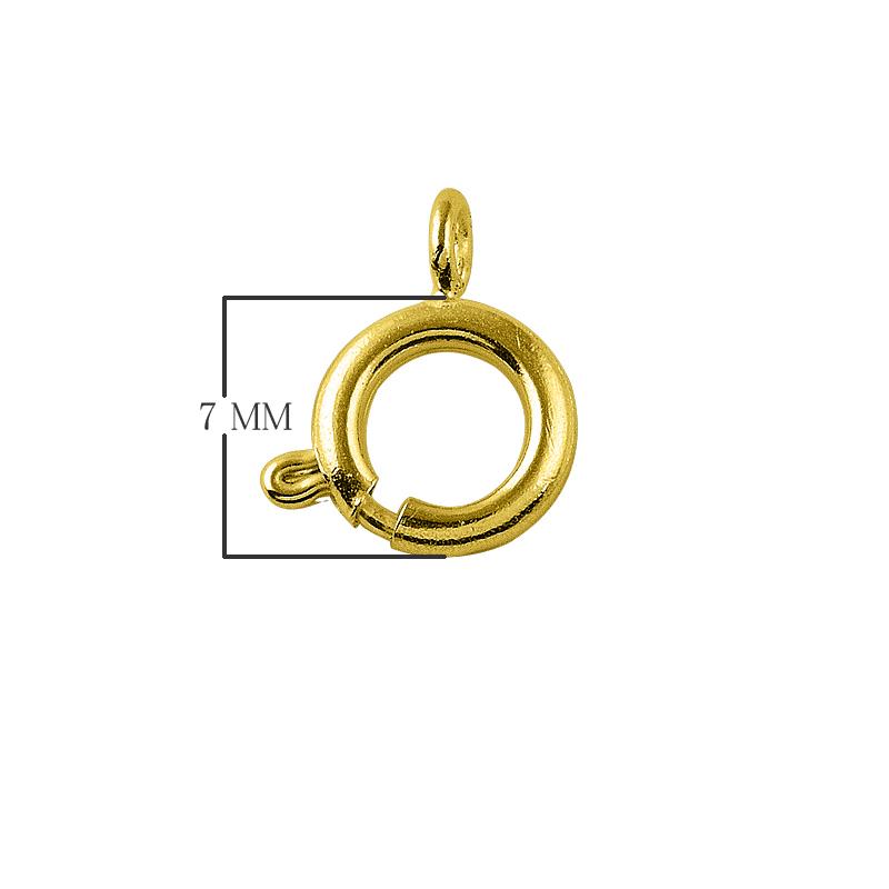 Elegant 18K Gold Overlay India Spring Ring Clasp For Jewelry With Polished Finish Handcrafted In India