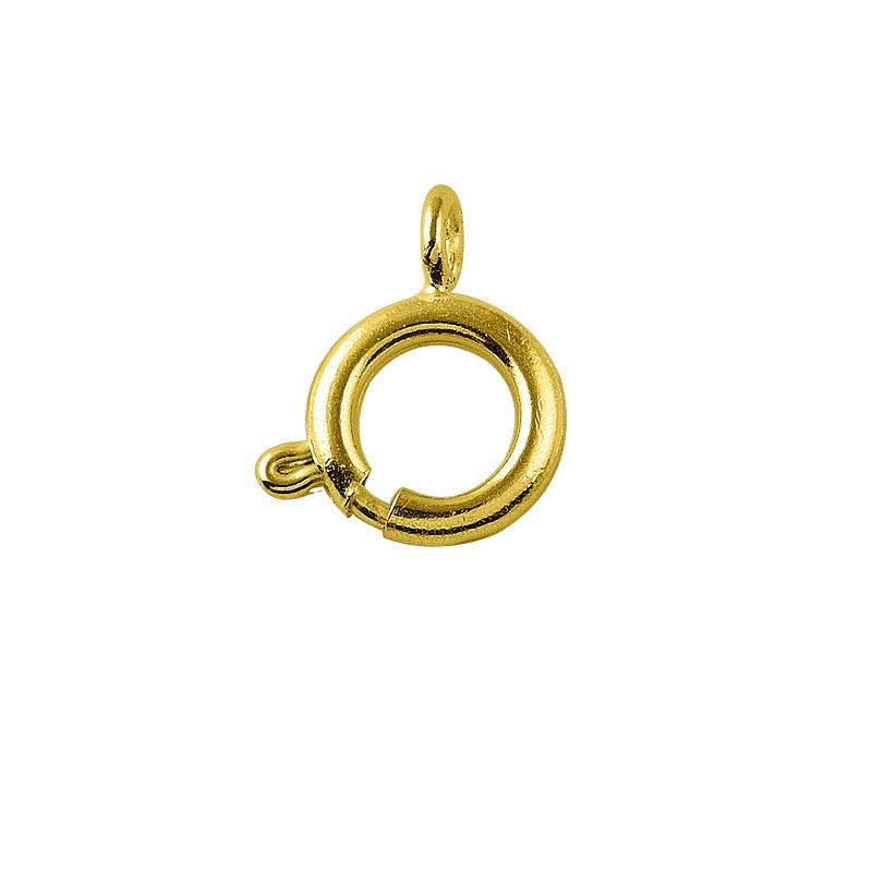 Elegant 18K Gold Overlay India Spring Ring Clasp For Jewelry With Polished Finish Handcrafted In India