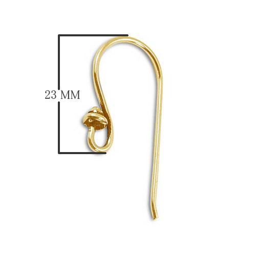Elegant 18K Gold Overlay India Earwire With Bead Accent For Jewelry Handcrafted In India