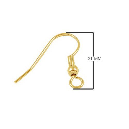 Elegant 18K Gold Overlay India Earwire With Ball And Coil Accent For Designer Jewelry Handcrafted In India