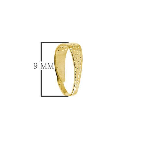 Elegant 18K Gold Overlay India Textured Pendant Bail For Designer Jewelry Handcrafted In India