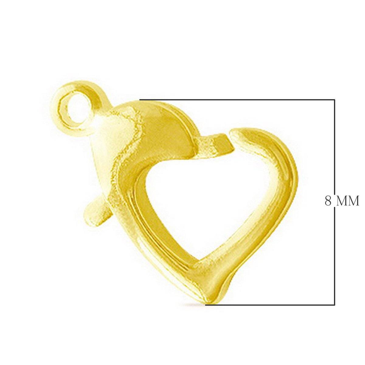Romantic 18K Gold Overlay India Heart Lobster Clasp For Fine Jewelry Creations Handcrafted In India