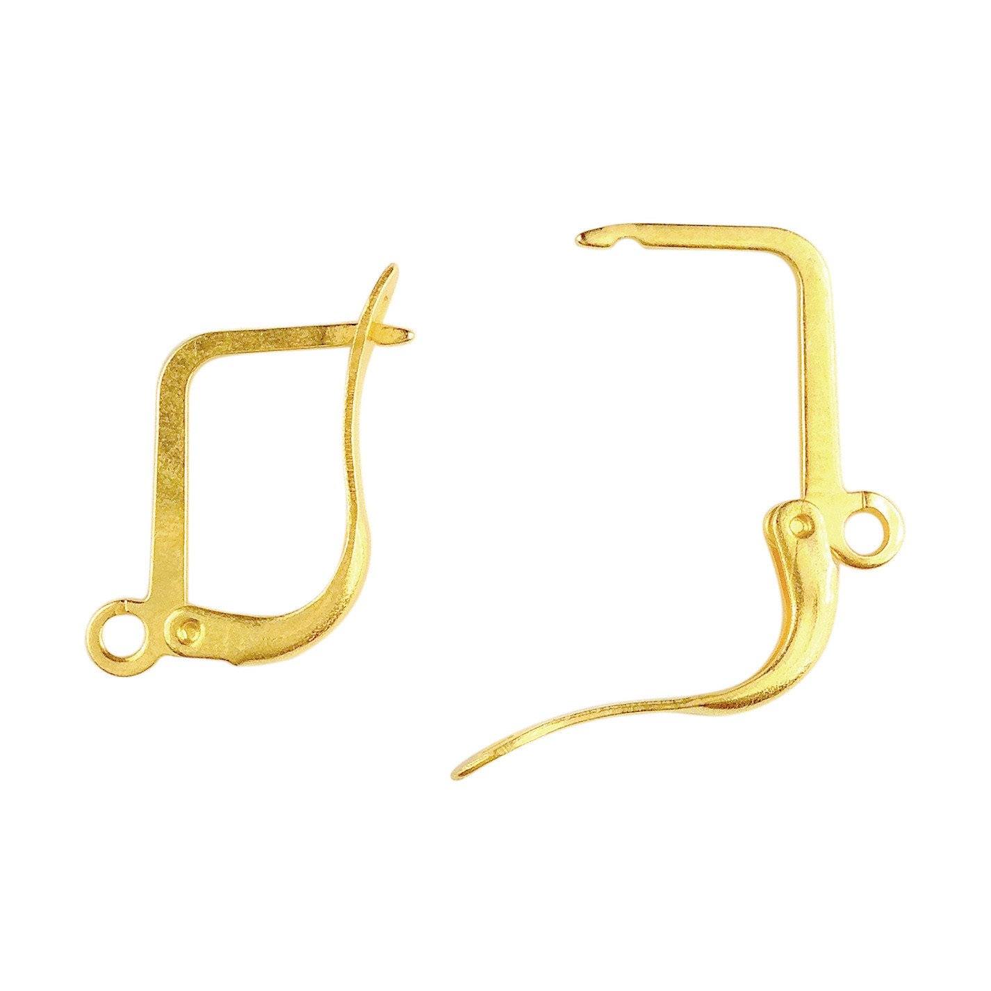 Contemporary 18K Gold Overlay India Square Leverback Earwire For Elegant Earrings Handcrafted In India
