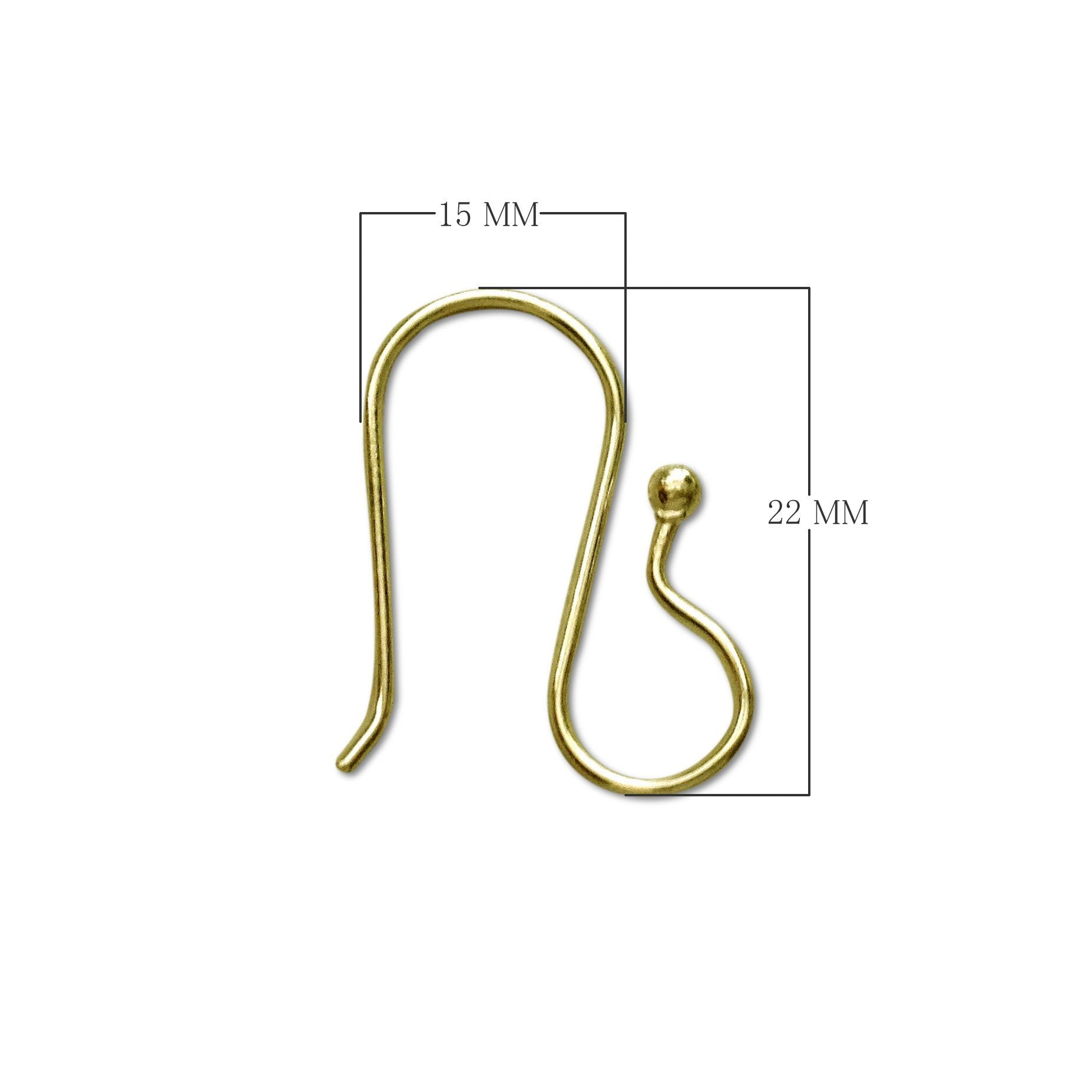 Minimal 18K Gold Overlay India Hook Earwire For Elegant Handmade Earrings Handcrafted In India