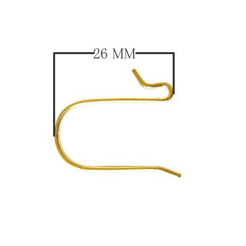 Modern 18K Gold Overlay India Flat Curve Earwire For Elegant Handcrafted Earrings Handcrafted In India