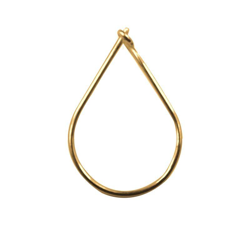 Elegant 18K Gold Overlay India Teardrop Hoop Earwire For Handcrafted Earrings Handcrafted In India