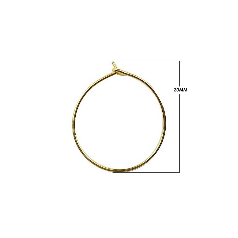 Elegant 18K Gold Overlay India Round Hoop Earwire For Handcrafted Earrings Handcrafted In India